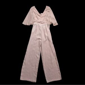Zara Basic Blush Short Flutter Sleeve Jumpsuit US S